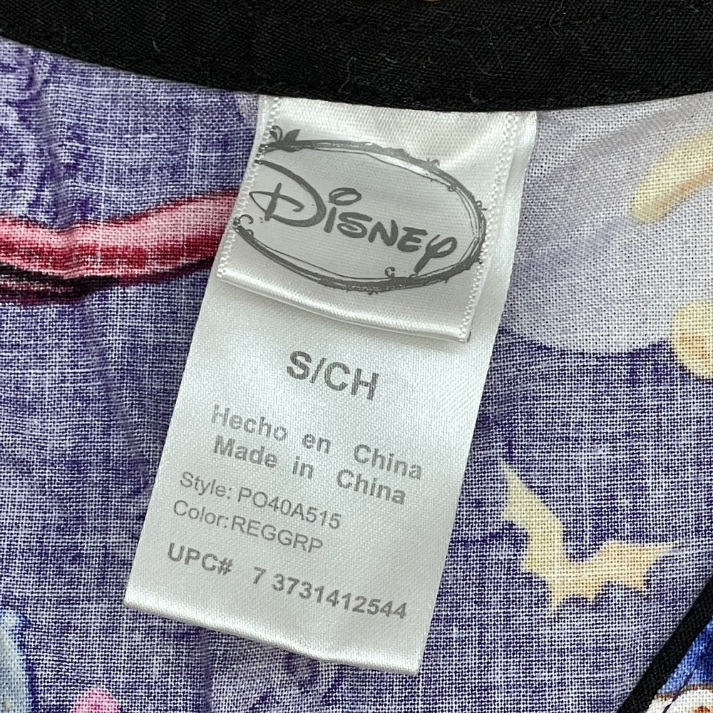 Disney Scrub Top Small Purple Pooh‎ Bear Eeyore Halloween Happy Haunting - Picture 3 of 10